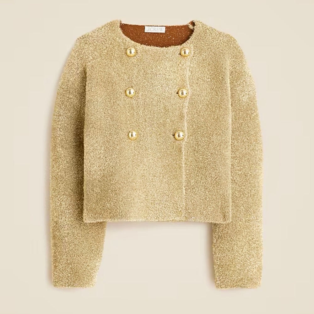 J. Crew Oversized Double-Faced Metallic Jacket
